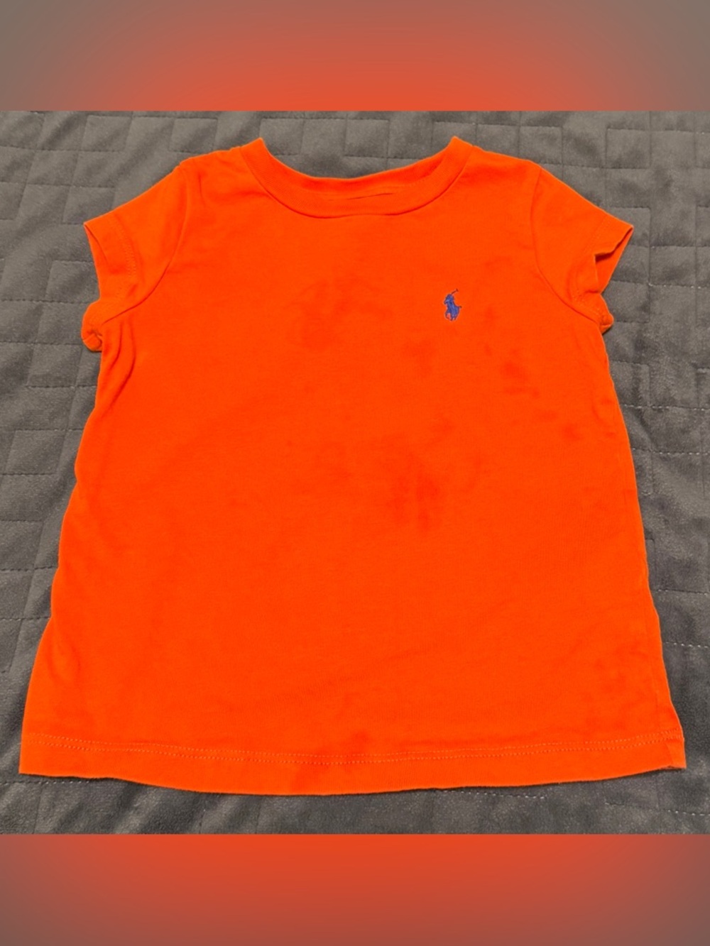 Ralph Lauren Baby/Kids Orange Cotton Jersey Crewneck Tee Shirt Size 2T (2 yr)